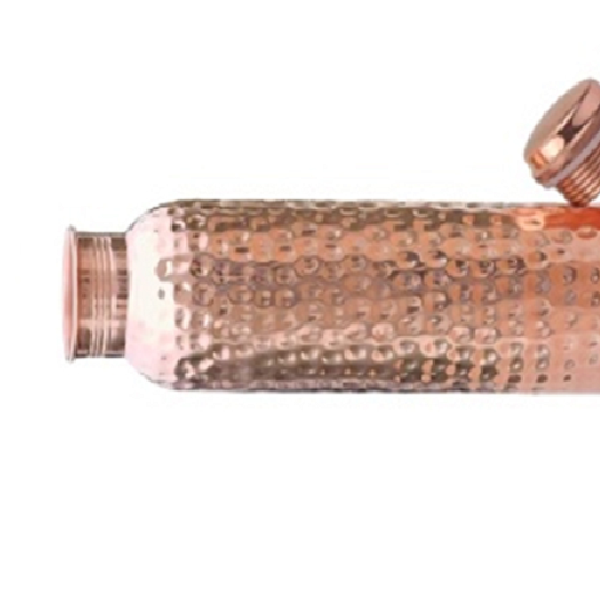 Top Hammered Finish Pure Copper Water Bottle