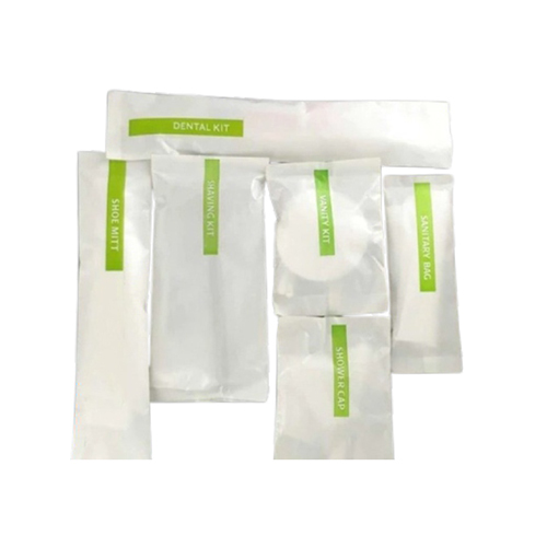 Center Sealed Hotel Toiletries Paper Pouch - Color: Natural Kraft Brown / White Kraft