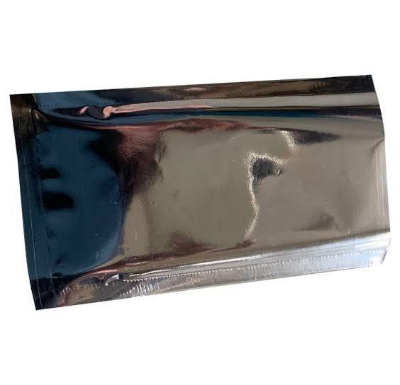 Glossy Plain Silver Metalized Pouch