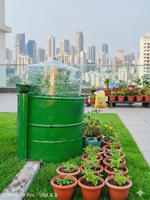 1 Cubic Meter Biogas Plant For Domestic And Household Purpose - Color: Green