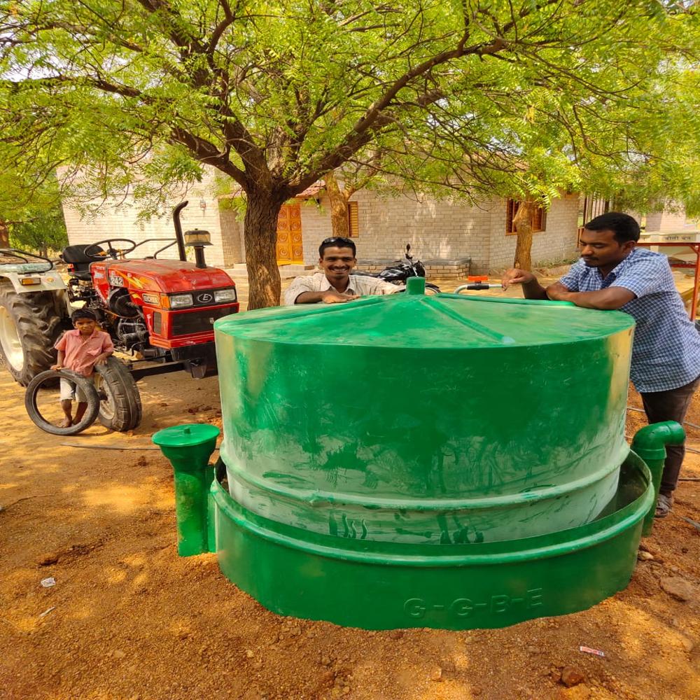 3 Cubic Meter Biogas Plant For Farms And Institution Purpose - Color: Green