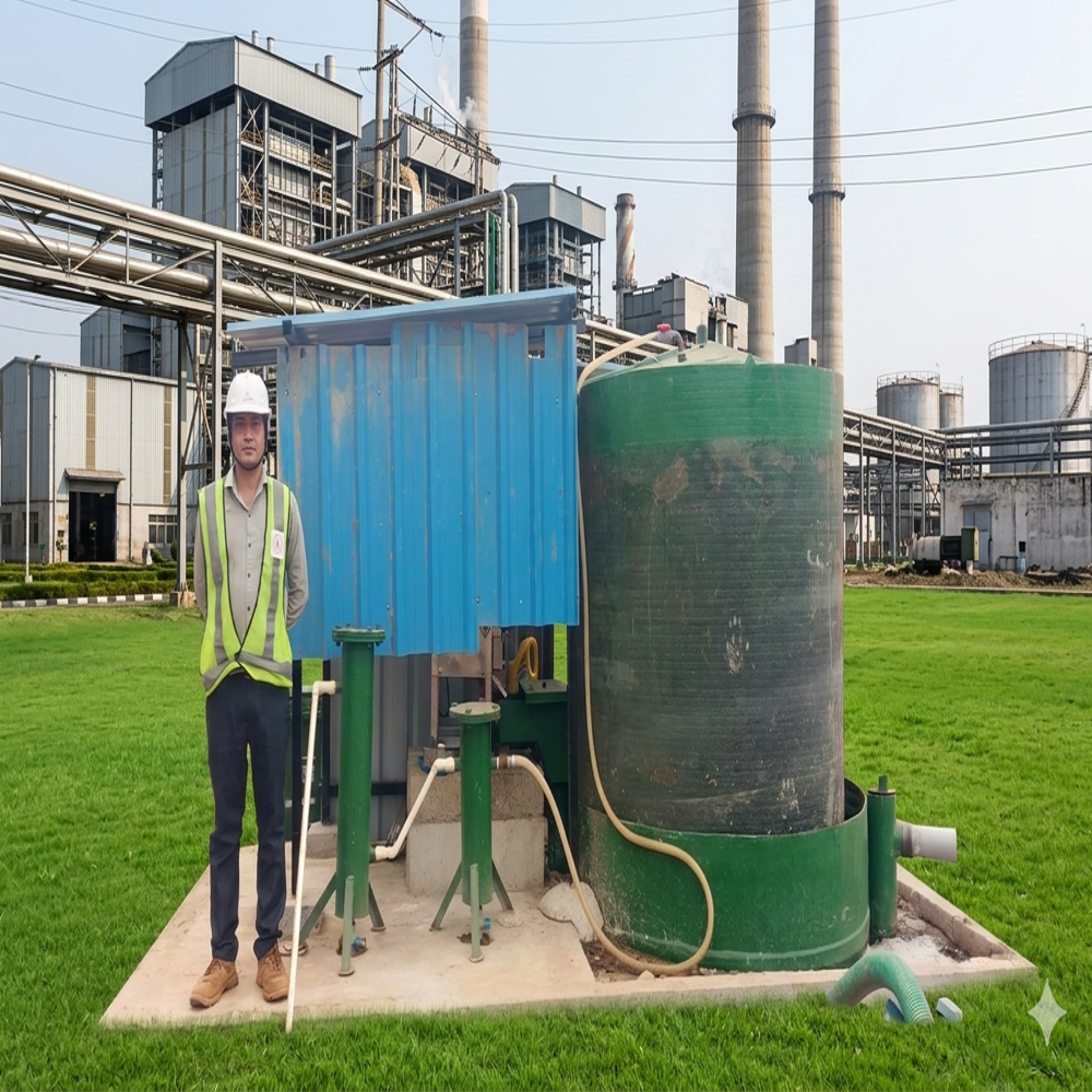 7.5 Cubic Meter Biogas Plant For Resorts, Industries And Institutions - Color: Green