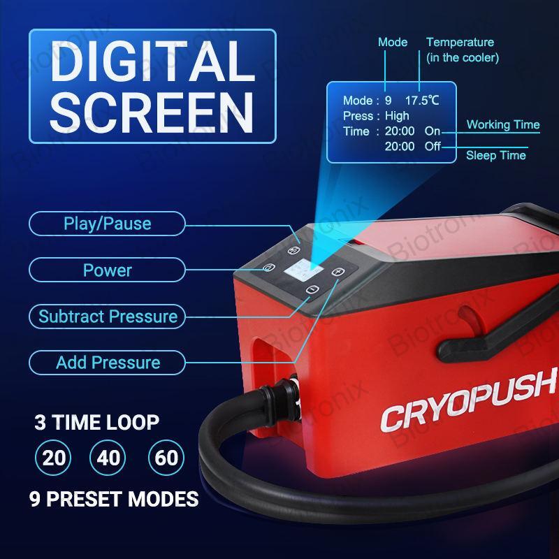 Cryopush Digital Cold Compression Therapy Device with Motorized Cooling and 4 Attachments