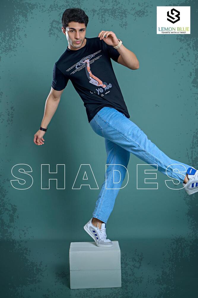 Mens Black Round Printed T-Shirt - Color: Different Available