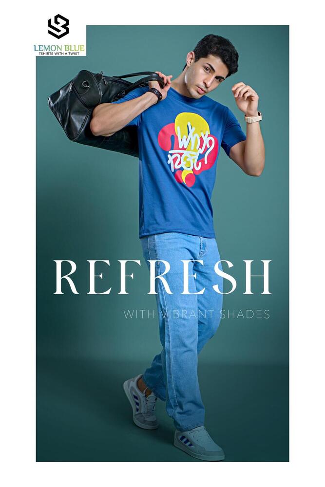 Mens Blue Printed T-Shirt - Color: Different Available