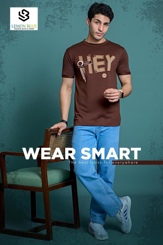 Mens Brown Round Neck T-Shirt