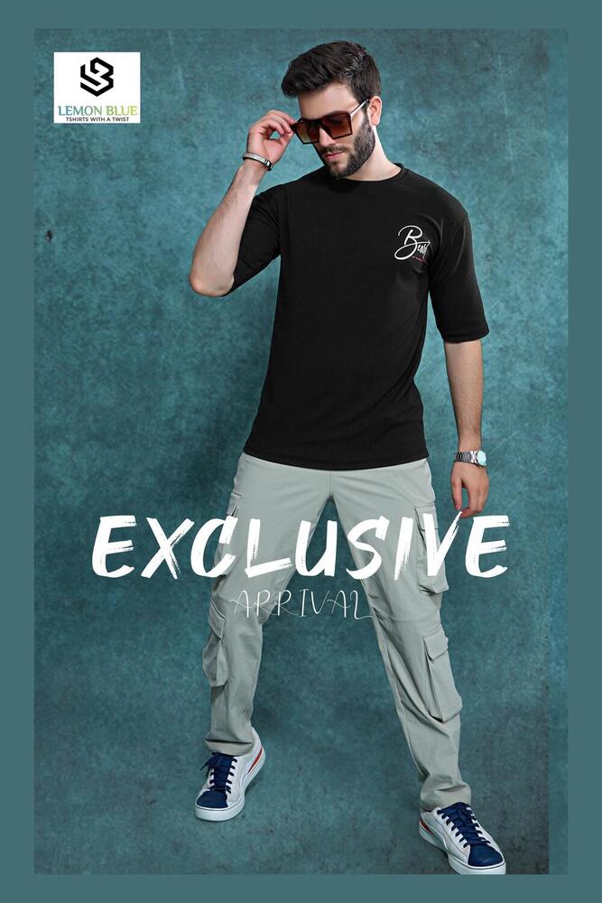 Mens Down Shoulder Black Printed T-Shirt
