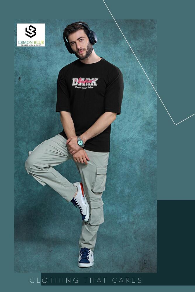 Down Shoulder All Black Tshirts