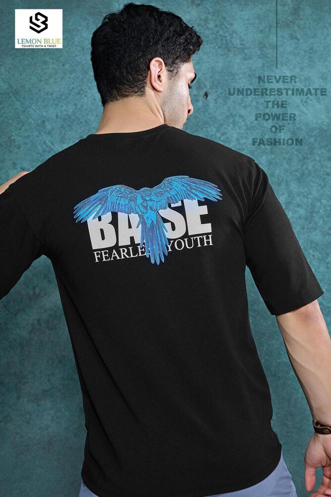 Mens Down Shoulder Black T-shirt - Color: Different Available