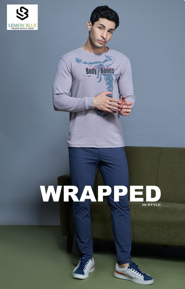 Mens Full Sleeve With Puff Print T-Shirt - Color: Different Available