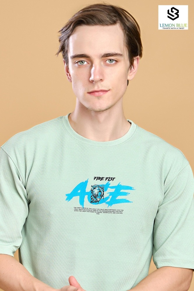 Mens Sea Green Down Shoulder T-shirt - Color: Different Available