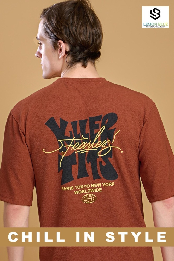 Mens Brown Down Shoulder T-shirt - Color: Different Available