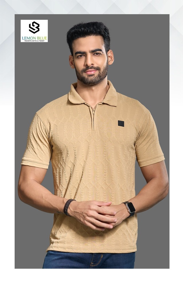 Mens Zip Collar T-Shirt