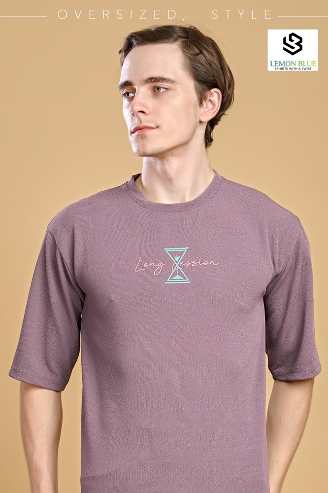 Mens Purple Down Shoulder T-Shirt