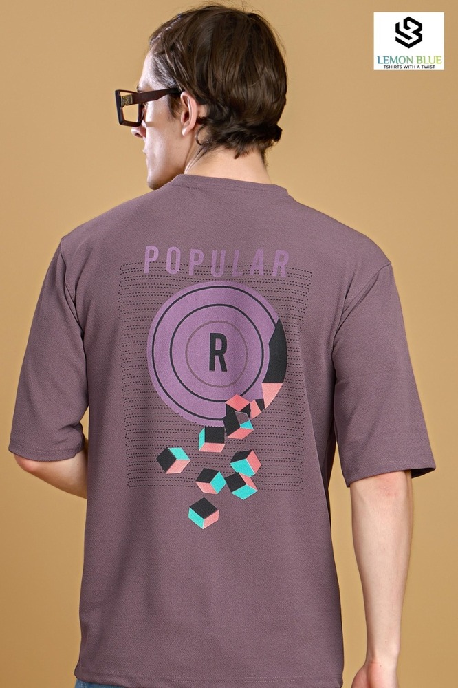 Mens Purple Down Shoulder T-Shirt