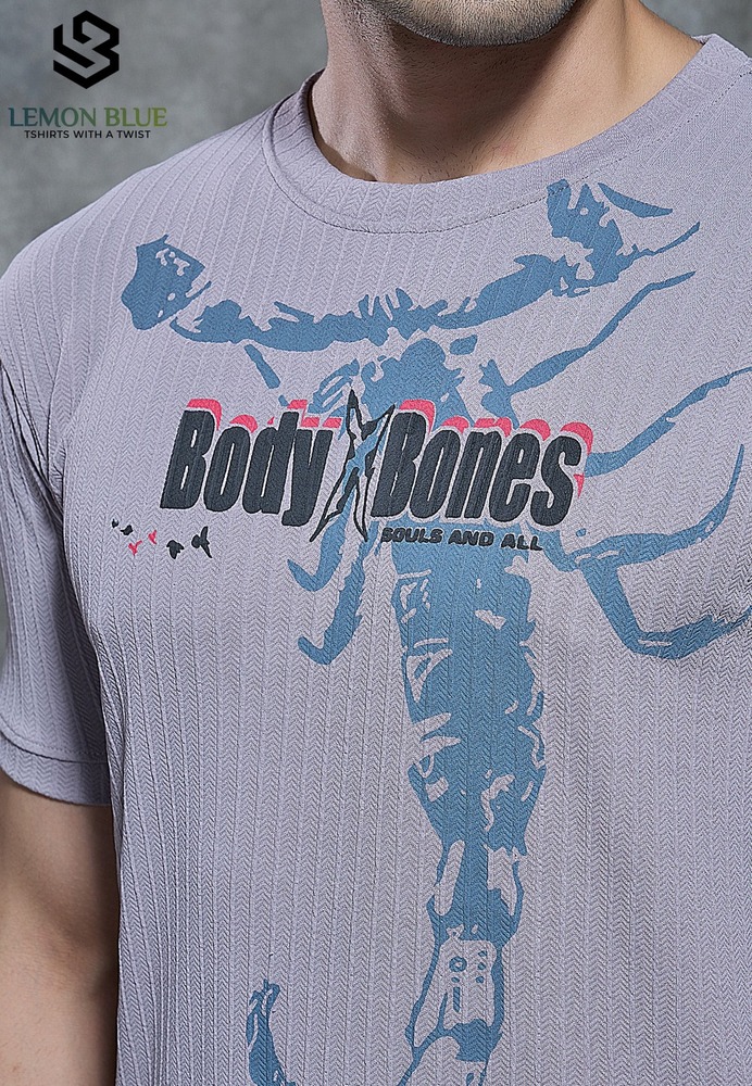 Mens Light Purple Half Sleeve With Puff Print T-shirt - Color: Different Available