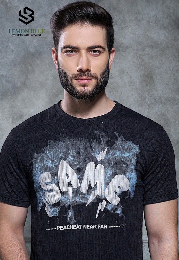 Mens Half Sleeve With Puff Print T-Shirt