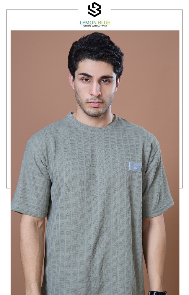 Mens Grey Maroon Oversized T-Shirt