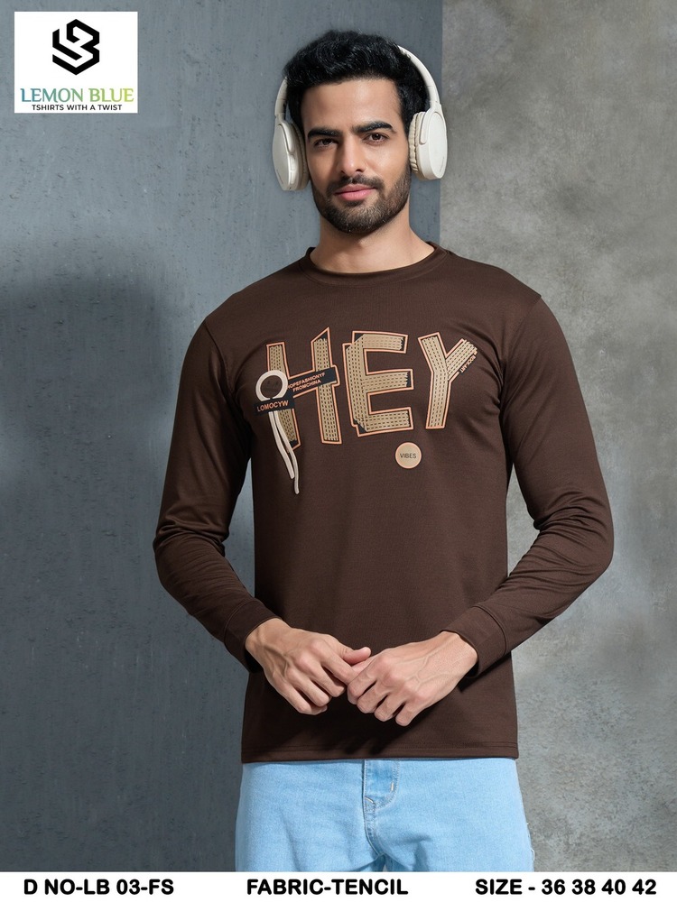 Mens Basic Round Neck Puff Print With Hand Cuff Tshirt - Color: Different Available