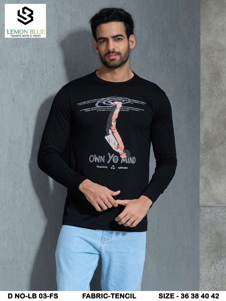 Mens Full Sleeves T-Shirt - Color: Different Available