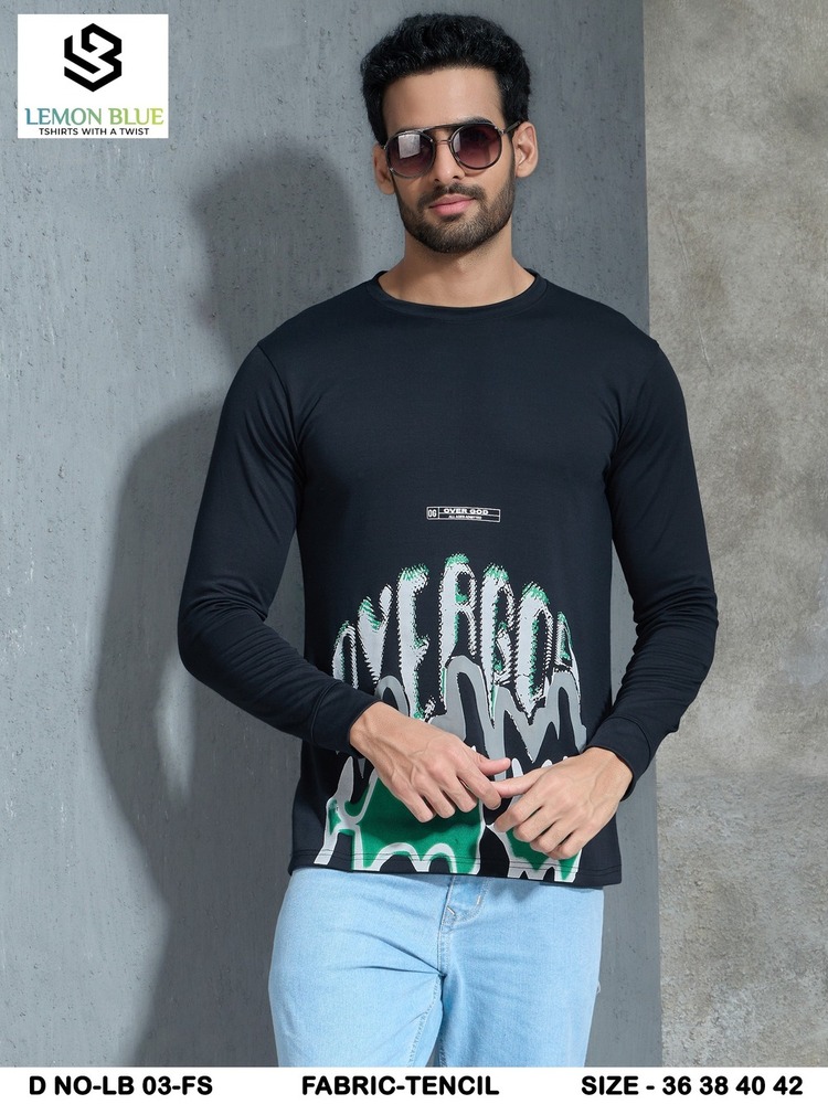 Mens Black Basic Round Neck Puff Print With Hand Cuff  Tshirt