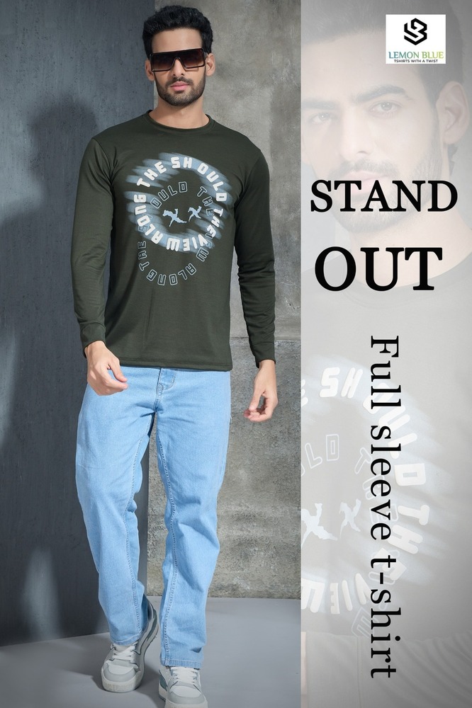 Mens Digital Full Sleeves Printed Round Neck T-shirt - Color: Different Available
