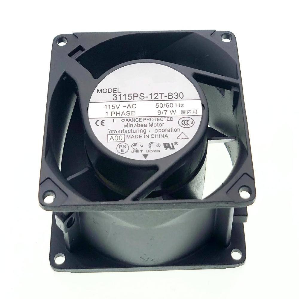 NMB MAT 3115PS-12T-B30 115V-AC 50/60HZ 9/7W 3200RPM 8CM Size 8038mm METAL Industrial Axial FanNMB MAT 3115PS-12T-B30 115V-AC 50/60HZ 9/7W 3200RPM 8CM Size 8038mm METAL Industrial Axial Fan