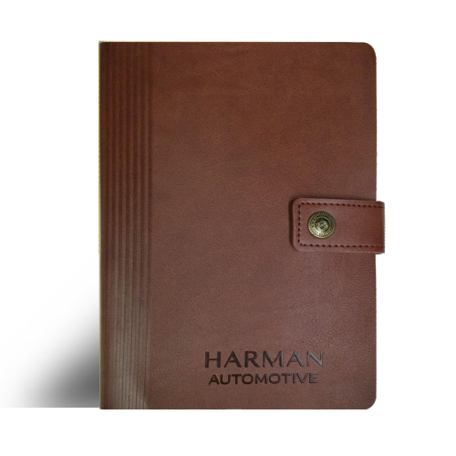 A14 Leather Finish Button Softy Diary