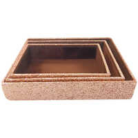 Rose Gold Glitter Wooden Trays