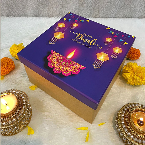 6X6X3 Inch Diwali Printed Hamper Box