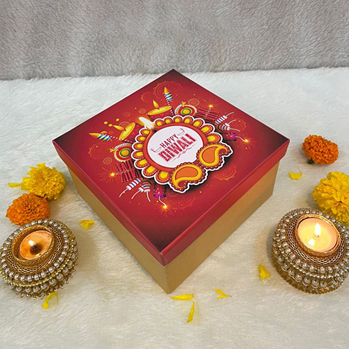 7X7X4 Inch Diwali Printed Hamper Box