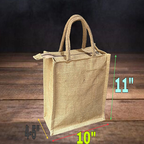 10X11 Plain Jute Bag With Chain
