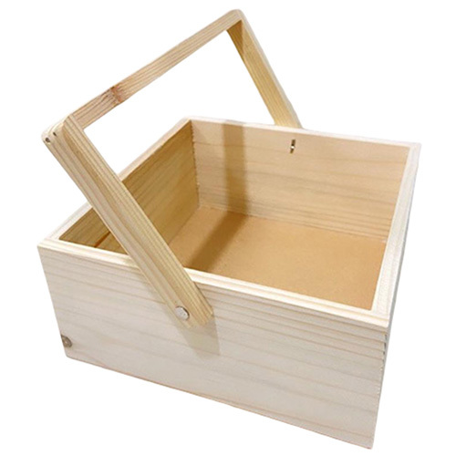 8X8X4 Inch Pine Wood Basket