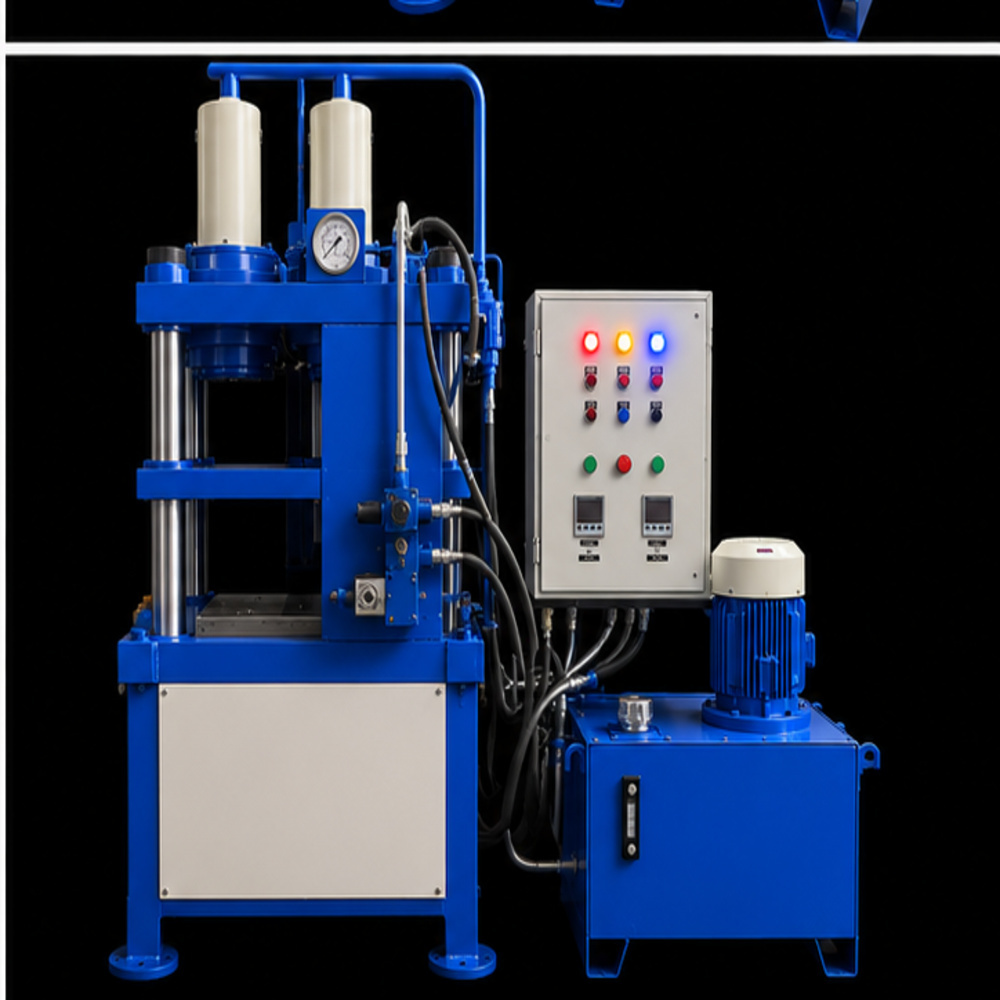 Mild Steel Hydraulic Press 50 Ton - Color: Blue & White