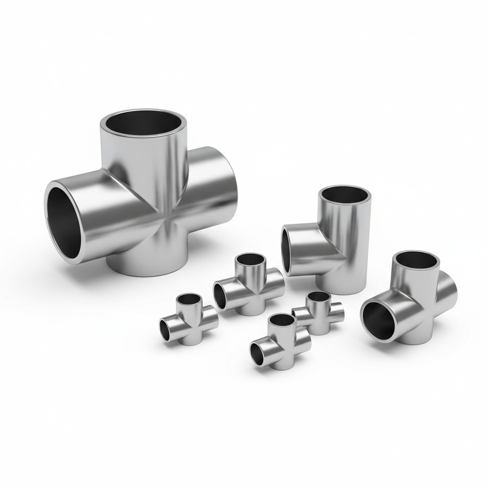 Alloy Steel Buttweld Cross - Color: Silver