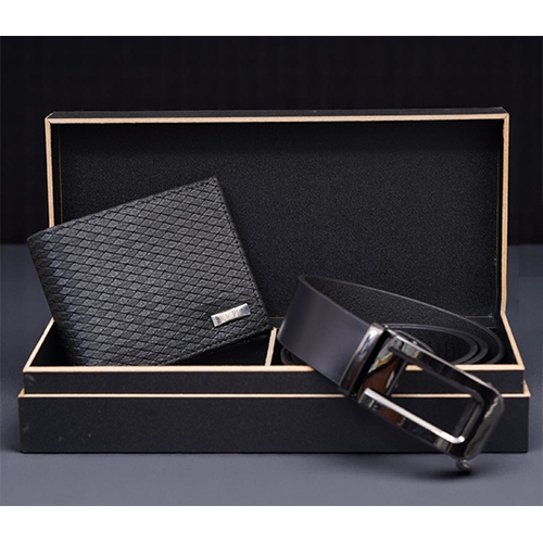 Leather wallet and belt combo