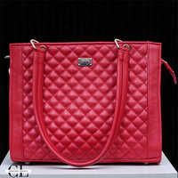 Leather Ladies Handbag - Color: Pink