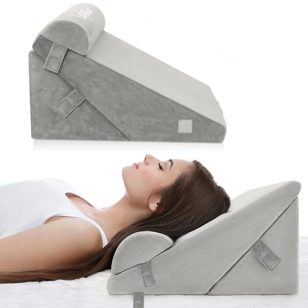 Dr Trust Usa Advanced Adjustable Memory Foam Bed Wedge Pillow With Head Rest Cushion - 354