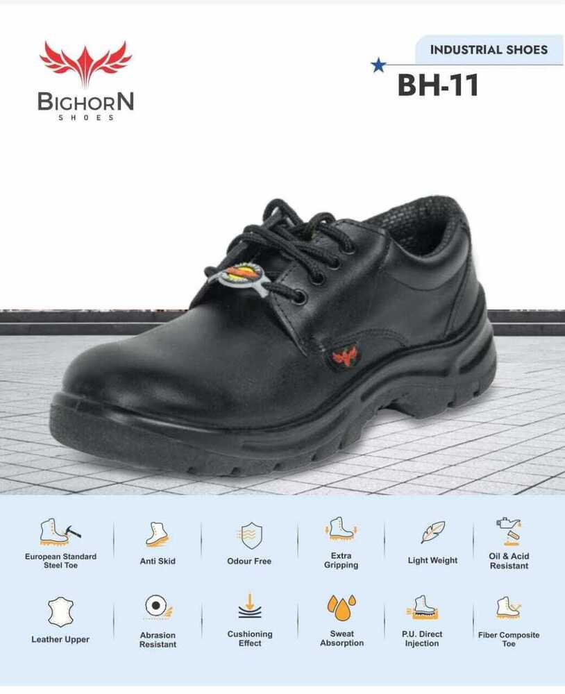 Liberty Bighorn Bh11 Leather Safety Shoes - Color: Black