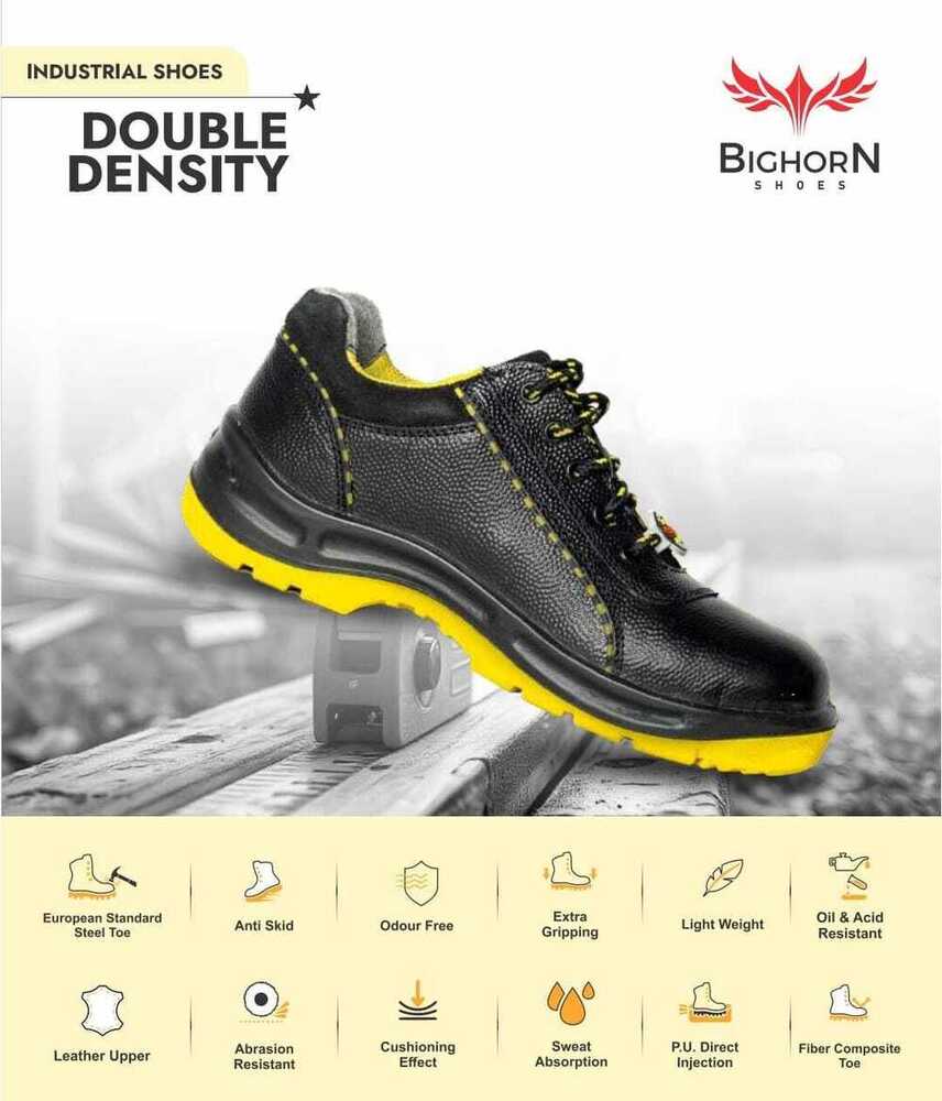 Liberty Bighorn Popcorn Leather Safety Shoes - Color: Black