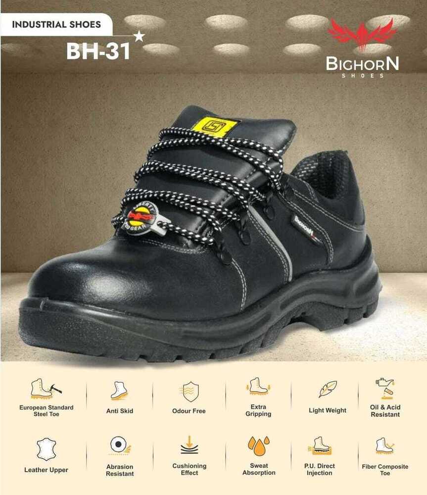 Liberty Bighorn Bh31 Leather Safety Shoes - Color: Black