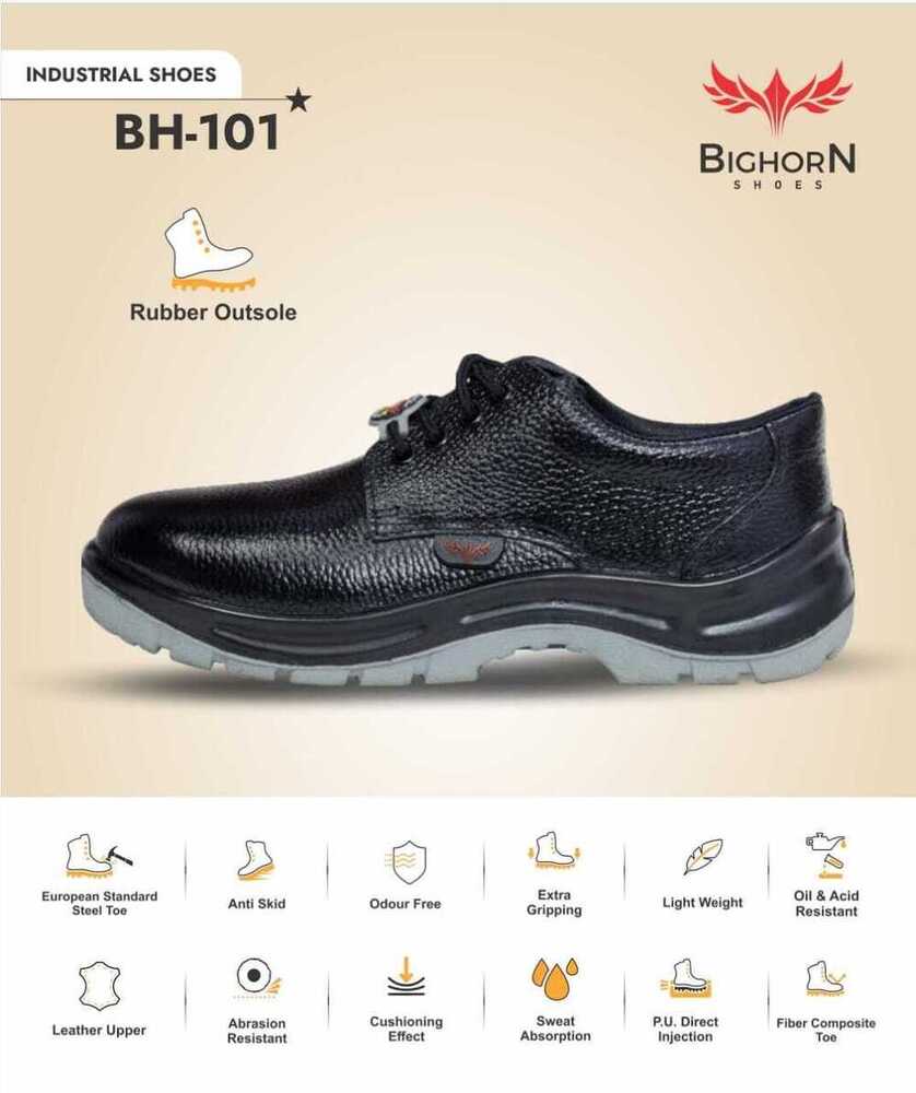 Liberty Bighorn Bh-101 Double Density Safety Shoes - Color: Black