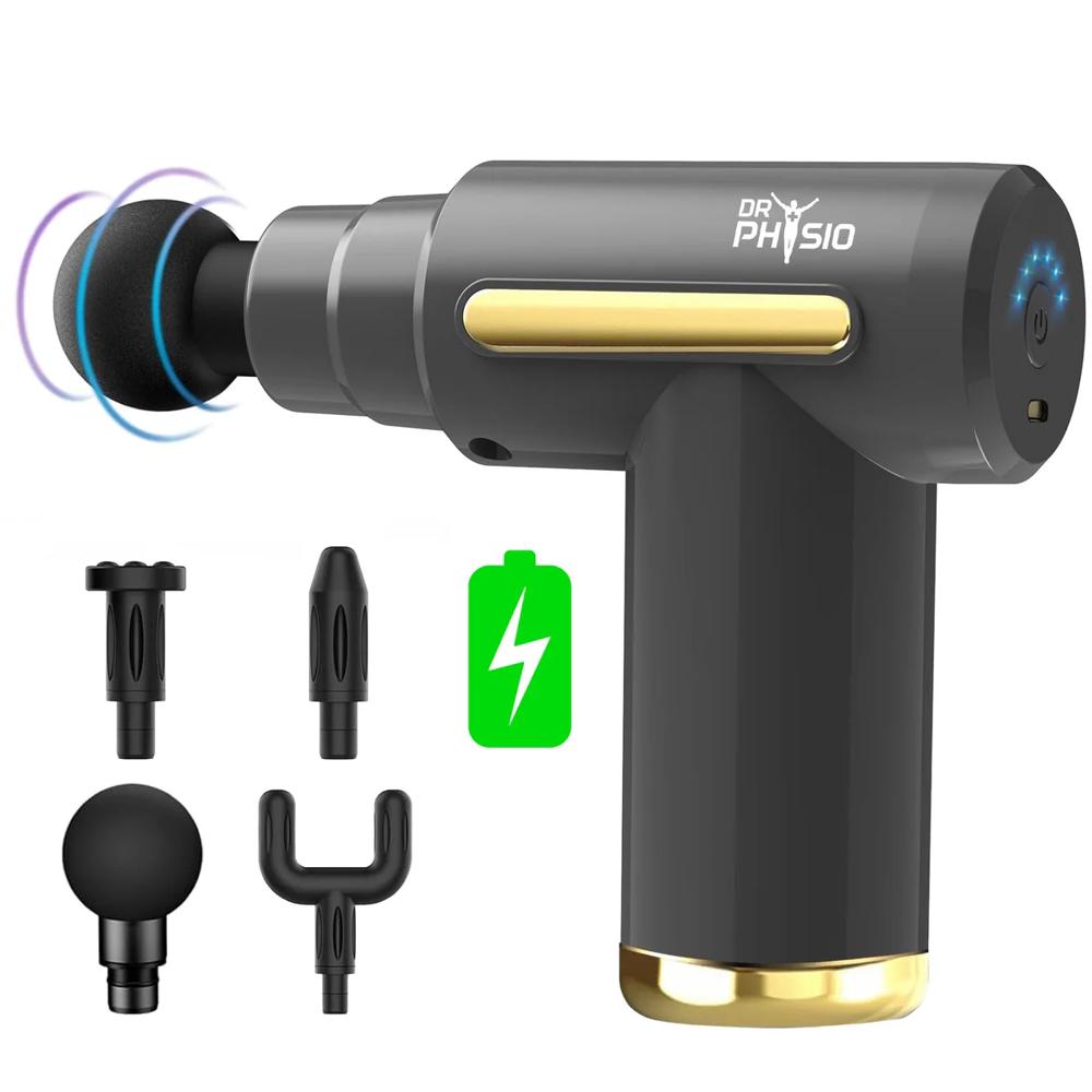 Dr Physio Usa Vibe Graphite Gun  Massager (grey) - 1038 - Color: Black