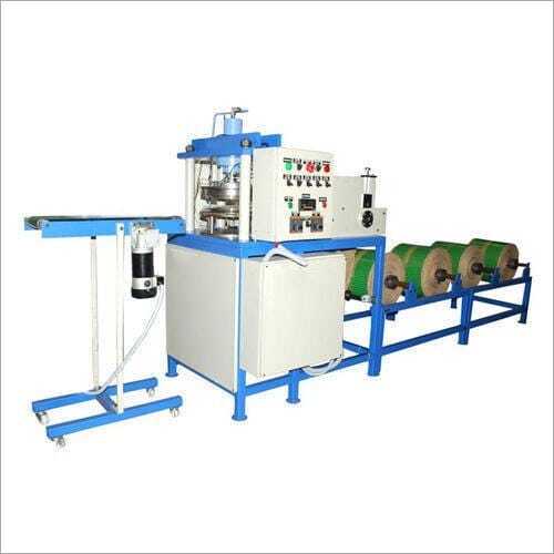 Disposable Paper Plate Making Machine - Color: White & Blue