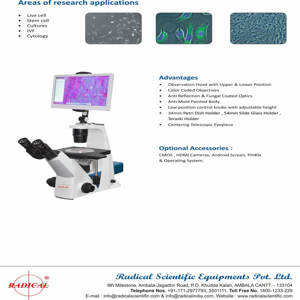 Tissue Culture Microscope Rtc-5 - Application: Testing & Measurement