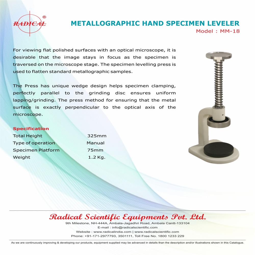 Hand Specimen Leveler Press Mm-18 - Feature: Good Quality