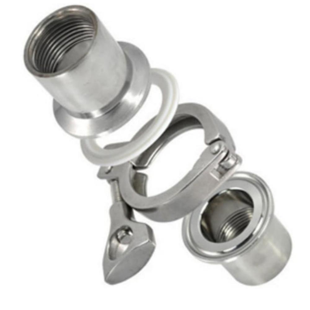 Sanitary Female Threaded Ferrule Pipe Fitting - Color: Silver