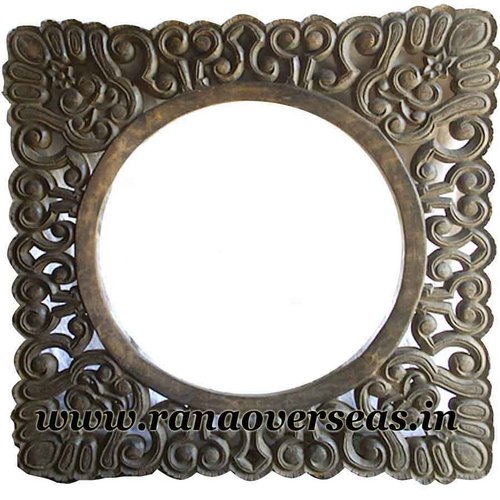 Wooden Mirror Frame - Polished Wood, 5x7 to 12x14 Inch Sizes | Customized Color & Packaging, Antique Imitation & Nautical Styles, Carved Design for Art & Collectible Use