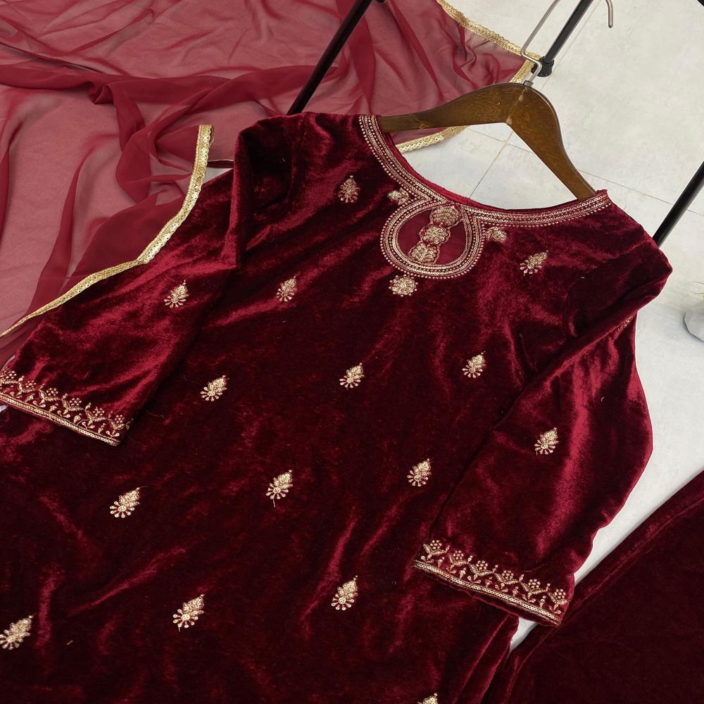 Stylish Velvet  Designer Suit 