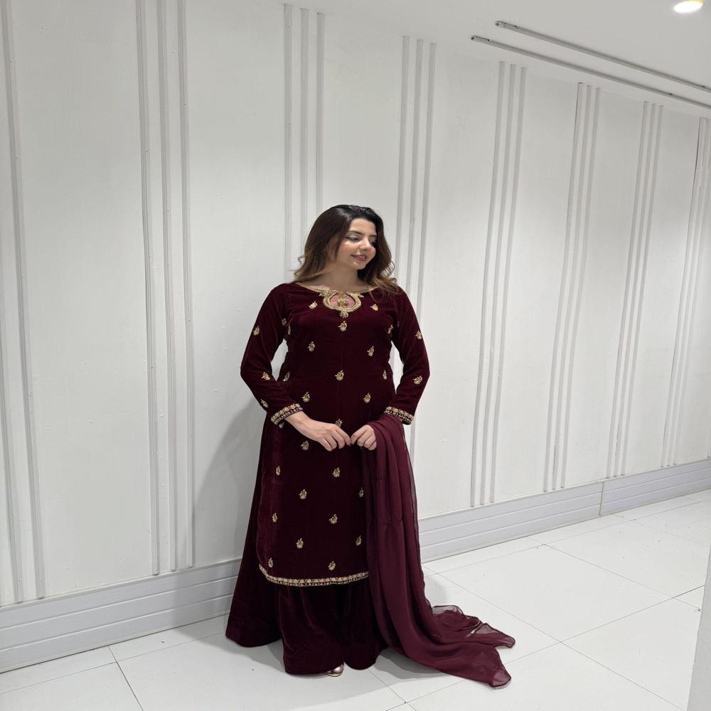 Stylish Velvet  Designer Suit 